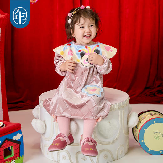 年衣童装儿童哈衣爬服冬款宝宝新年装男女童中式衣王牌盼达婴童连衣裙 商品图1