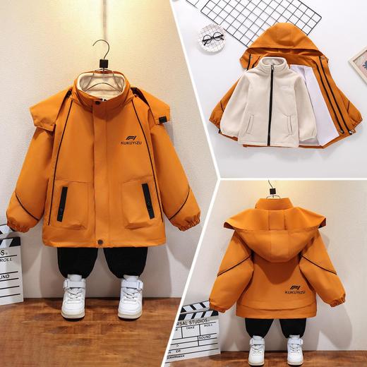 男童冲锋衣三合一可拆卸秋冬款2025新款冬季中大儿童男孩秋装外套 商品图2