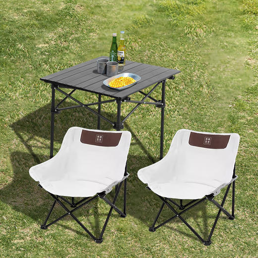 美穗吉家 户外折叠桌椅套装（一桌两椅）月亮椅 商品图0