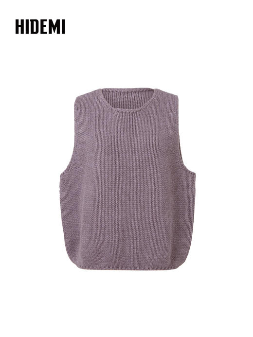 HIDEMI 进口美利奴羊毛系列粗针厚款设计感灯笼两件套 坎肩/马夹 商品图4