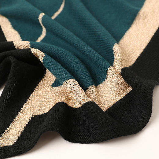 100%纯山羊绒围巾双色加金丝中长披肩舒适保暖围脖拼接【预售3天】 7a50491 商品图2