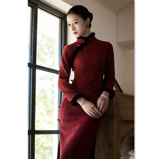 老上海复古国风中老年长款旗袍262796 商品图2