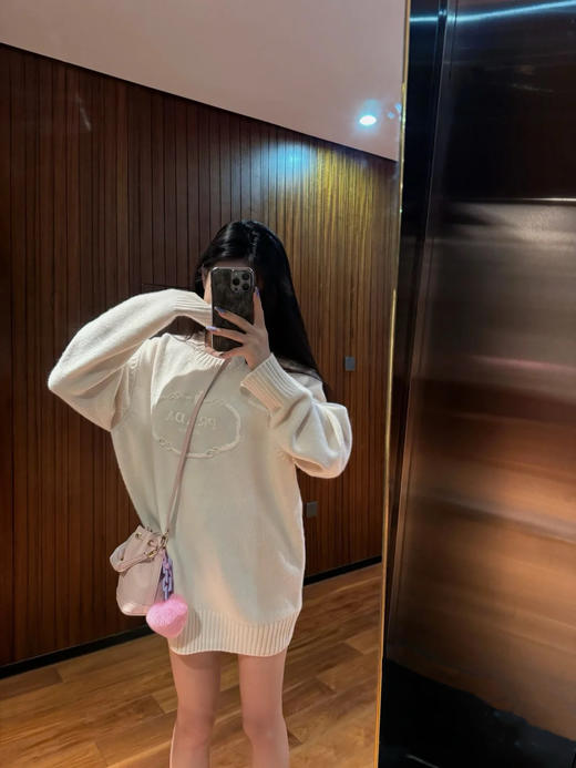 普拉达  25秋冬新款 经典浮雕字母刺绣针织毛衣(TM) 商品图4