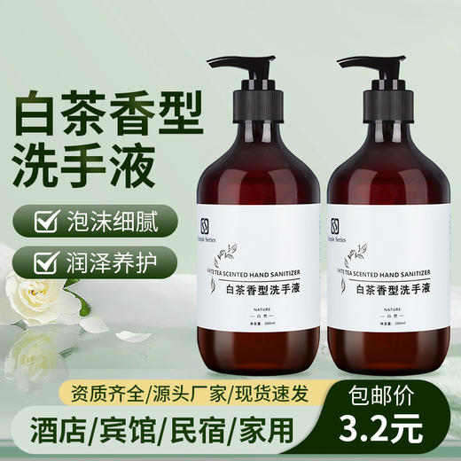 白茶香型泡沫洗手液500ml酒店宾馆民宿家用洗手液大桶补充装批发 商品图0