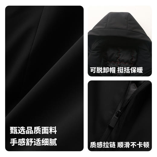圣得西2025年冬季新款男士可拆卸帽厚棉服百搭加厚保暖舒适外套 商品图4