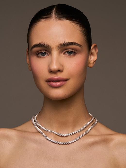 北京仓｜Lili Claspe-Lyra Pavé-银色 锆石 项链［美国设计师］ 商品图3