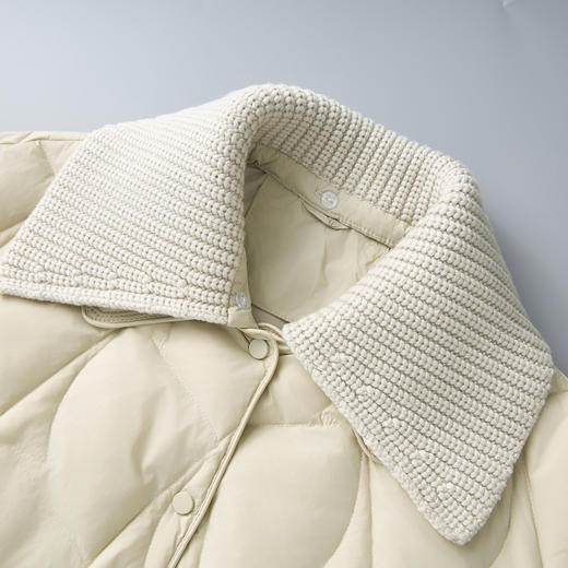 中长保暖可拆卸针织大翻领90白鸭绒羽绒服防风WLZD2514208 商品图3