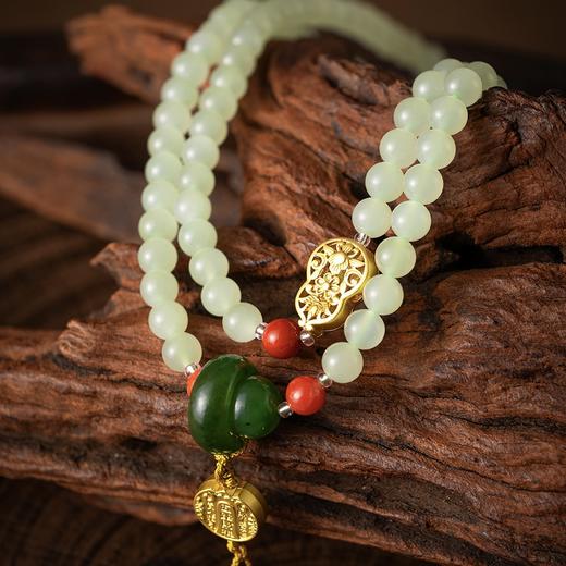 岸纾 五路财神·天然晴水和田玉108颗手串 商品图1