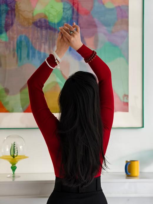 半高领羊绒衫-扶摇红 商品图12