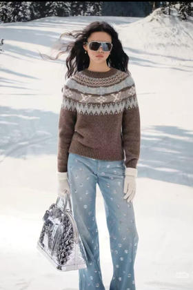 驴家 25秋冬新款 滑雪系列老花珠片牛仔裤(TM)