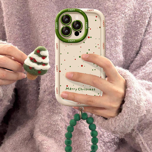 新品【圣诞树支架&手链&手机壳】适用苹果16pro手机壳 15精孔防摔14软硅胶 13全包防滑防摔手机壳 商品图3