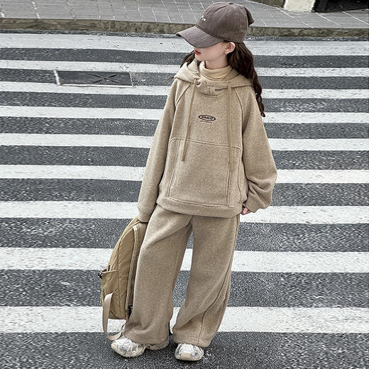 裁缝学苑TQ184儿童加绒宽松连帽卫衣纸样卫裤套运动服打版裁剪图纸 商品图2