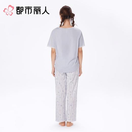 都市丽人女士睡衣家居服短袖长裤棉质套装LHC2G0 商品图2