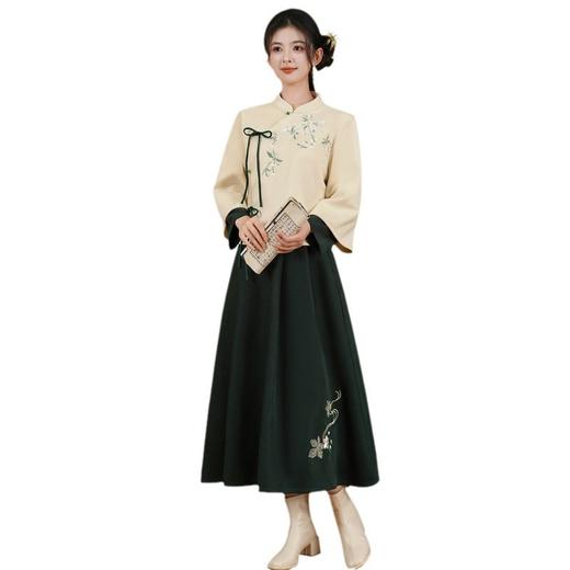 新中式复古绣花加绒加厚唐装旗袍上衣，国风茶服套装旗袍TY-XNS9662 商品图4