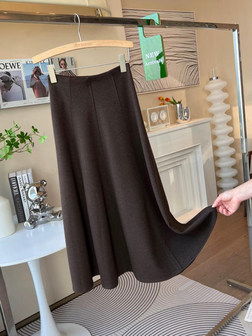 重工4米用料含真丝羊绒醋酸八片荷叶半身裙 商品图8