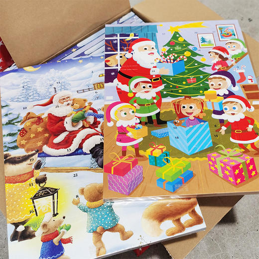 【甄选优质可可豆❗️绚丽的节日氛围图案】德国进口WAVI日历巧克力儿童零食盲盒圣诞节日年货送礼盒24粒。jb 商品图3