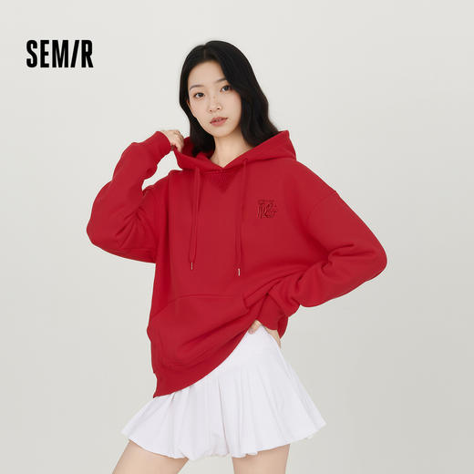 森马张仁华非遗联名卫衣女中长款春季2025新款绣花衣服 商品图0