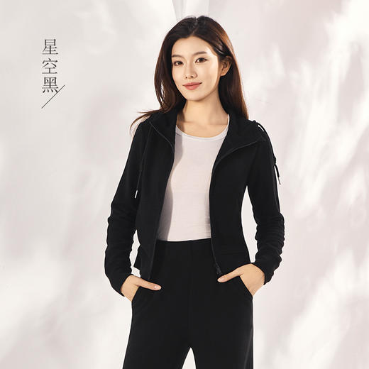 「自」全新升级【铂金会员146/天猫199/差价53】(12954)洛诗琳新款云朵含羊毛连帽卫衣2025秋冬气质慵懒休闲外套女 商品图1