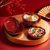 【花型盘新年果盘】红色过年结婚客厅家用 防摔加厚水果盘商用盘子 商品缩略图1