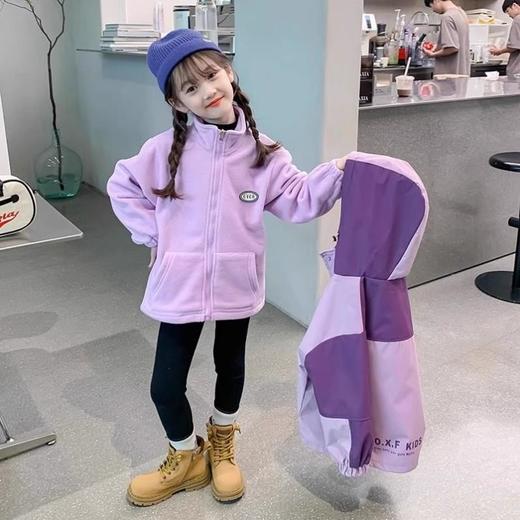 女童冲锋韩系衣外套秋冬款2025新款洋气儿童秋冬装加厚冬季三合一 商品图3