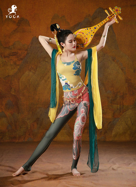 【现货秒发】壁虎瑜伽【入画+飞天】限量款印花瑜伽两件套 【可拆卸胸垫】（标准码） 商品图6