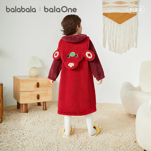 【balaOne】巴拉巴拉儿童家居服连体男童女童2025春季新款珊瑚绒 商品图2