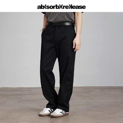 absorbrelease ab白噪黑色沙卡休闲裤男直筒长裤宽松百搭男士裤子 商品图2