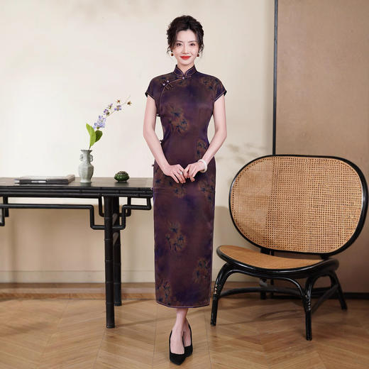 真丝旗袍长款2025夏季新款改良桑蚕丝复古时尚少女中国风香云纱 商品图4