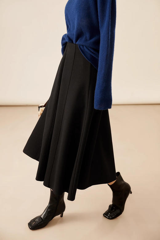 重工4米用料含真丝羊绒醋酸八片荷叶半身裙 商品图6