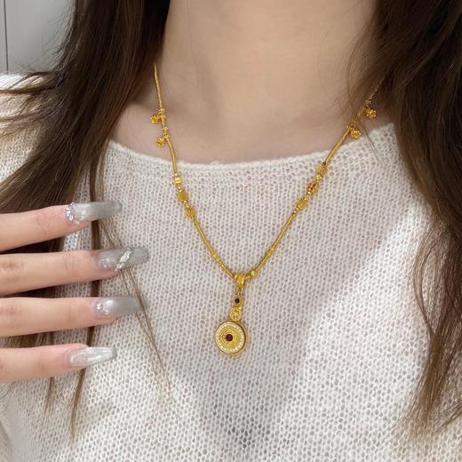 【周大金品牌古法沙金转运项链SS507】✅新中式非遗花丝，古法的醇厚感真的好喜欢 ✅秉承纯正古法制金工艺，将沙金完美打造出至臻至美的造型-PWJCY 商品图5