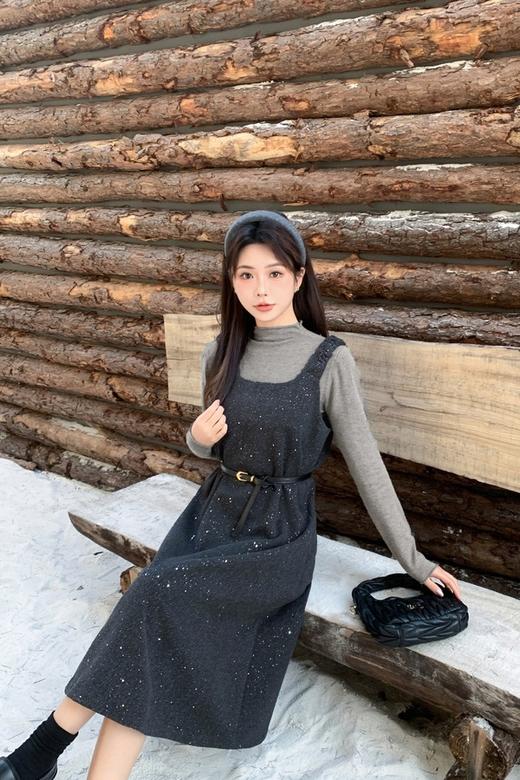 amadella 复古气质背心连衣裙+打底衫套装 21914 商品图5