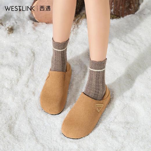 西遇小土豆勃肯鞋女新款冬季两穿内增高厚底女鞋加绒外穿棉鞋V2257288 商品图1