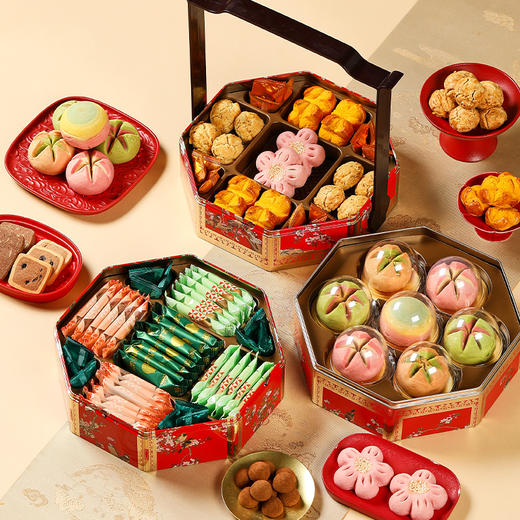 【喜兆盈枝礼盒】皇家2025春节年货礼盒装中式糕点过年走亲戚送礼品新年高端点心团购1025g 商品图4