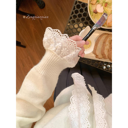 <曾小咸推荐> 韩系蝴蝶结毛衣女秋冬季新款小个子设计感针织衫开衫上衣 商品图4