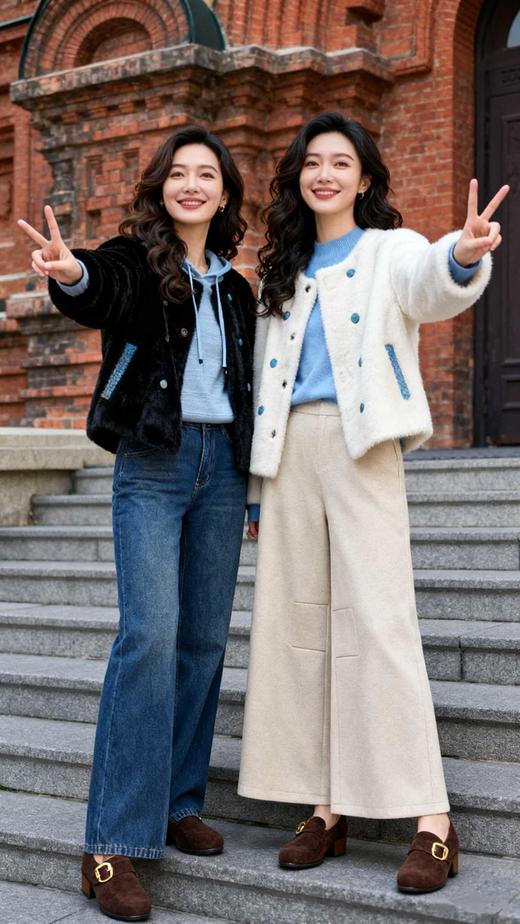 585103福利款 仿貂皮草彩包扣外套 商品图3