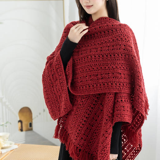 苏苏姐家波西米亚民族大披肩手工DIY编织钩针衣服毛线自制材料包 商品图2