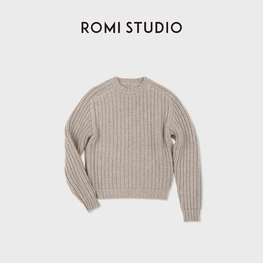 ROMI STUDIO“100%羊毛”老钱纹理提花粗针套头毛衣毛衫 RWCWSG6951 商品图1