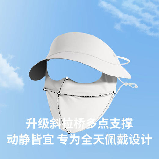 美穗吉家 自带黑胶帽檐防晒面罩 米白色 商品图1