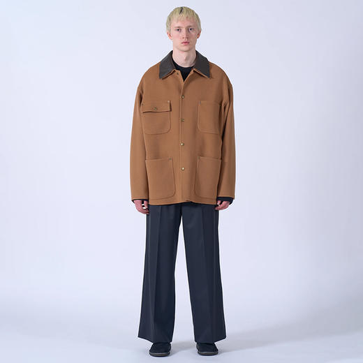 YOKE River Melton Coverall Jacket 皮领羊绒羊毛混纺大衣外套 商品图1