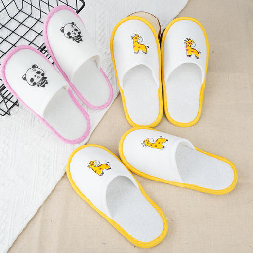 卡通可爱一次性儿童拖鞋加厚防滑酒店专用居家待客人用男女款批发 商品图3