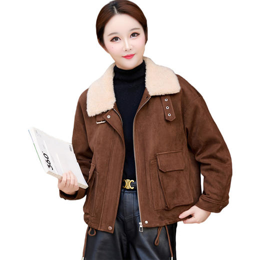 QYM 59142加绒加厚保暖短外套宽松休闲棉服 商品图4