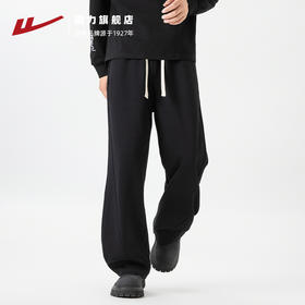 回力裤子男款黑色卫裤秋季美式弯刀运动裤垂感直筒阔腿裤休闲长裤