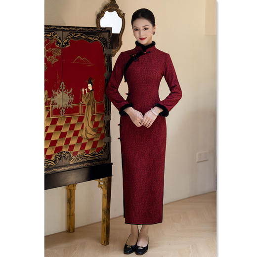 老上海复古国风中老年长款旗袍262796 商品图3