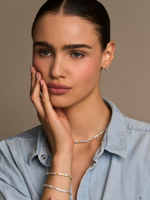 北京仓｜Lili Claspe-Mavis Trio-梅维斯 银色 锆石 耳钉［美国设计师］ 商品图1