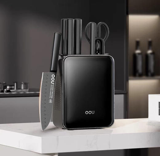 OOU黑刃五代系列组合菜刀家用厨具全套切菜刀水果刀德国钢材厨刀 商品图0