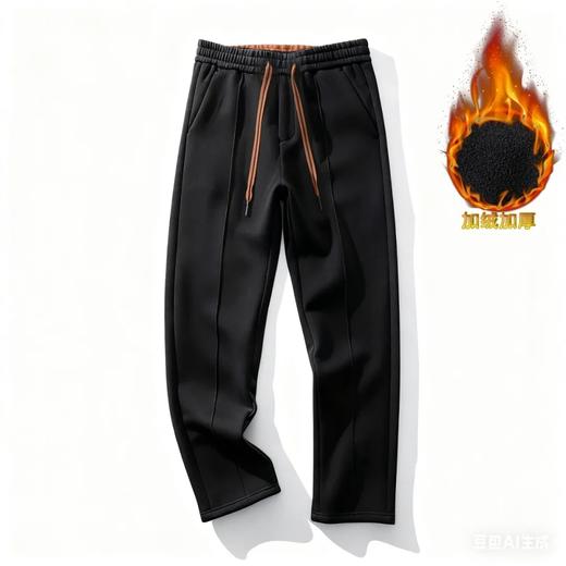 加绒 定织莫代尔十棉 空气层！高端男士百搭时尚直筒休闲裤 商品图2