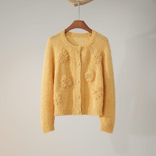 西子/花漾晴川羊毛羊驼毛混纺手工钩花针织开衫/MSBH2681 商品图0