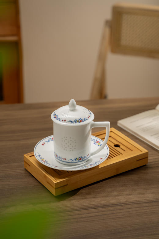 富玉 |  景德镇玲珑陶瓷水杯灼华办公杯套组礼盒装伴手礼 商品图1