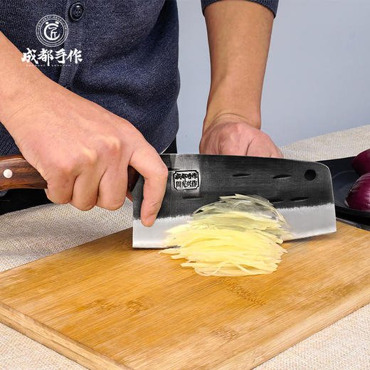 【非遗斩切两用刀】成都手作周光兴作菜刀 特种钢手工锻打家用菜刀 鸡鸭鹅专用斩骨刀 厨房切肉切菜切片刀  砍切二合一刀具【非遗技艺】 商品图4