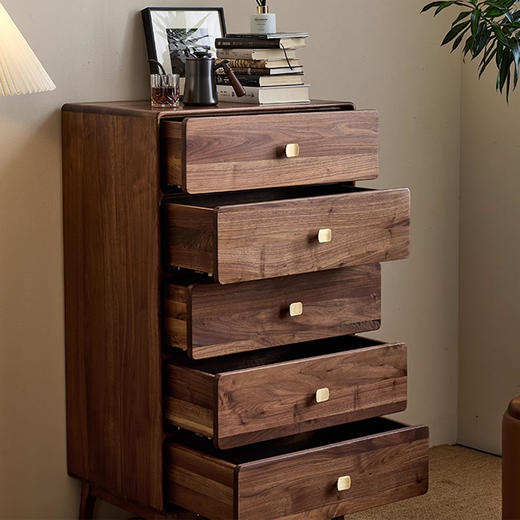 【中古风-HG-51斗柜】黑胡桃/客厅/卧房/收纳柜/五斗柜 商品图1